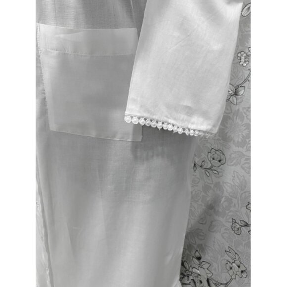 SoieRose SR-1216 Victorian Cotton Nightgown – Embroidered Front & Ruffle Hem - Picture 6 of 8